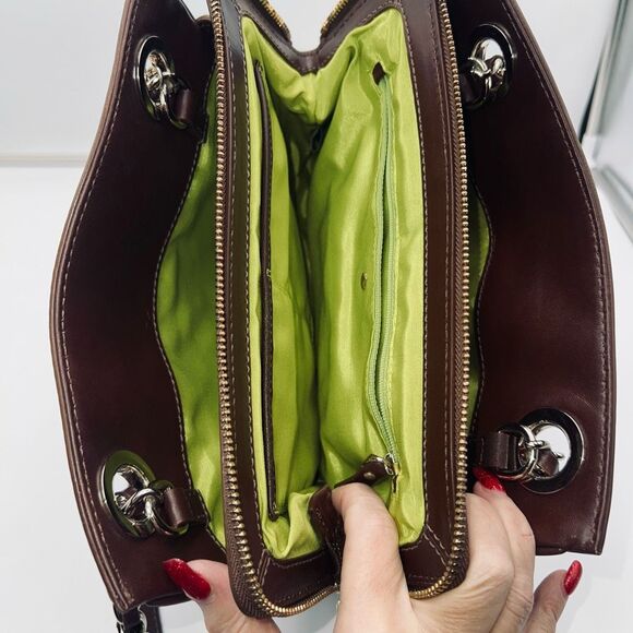 Kate Spade Laser Cut Chain Double Handle Shoulder Leather Bag - Picture 7 of 16